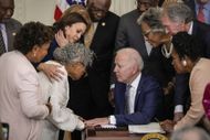 President Biden Signs Juneteenth National Independence Day Act Into Law alongside Opal Lee - Source: Getty